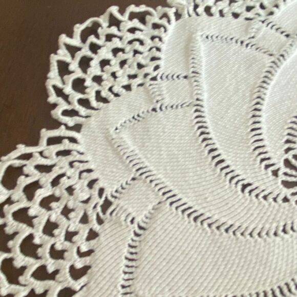 Beige Pinwheel Crochet Lace Doily Tablecloth Home Decorative Placemat 12" - Picture 4 of 7